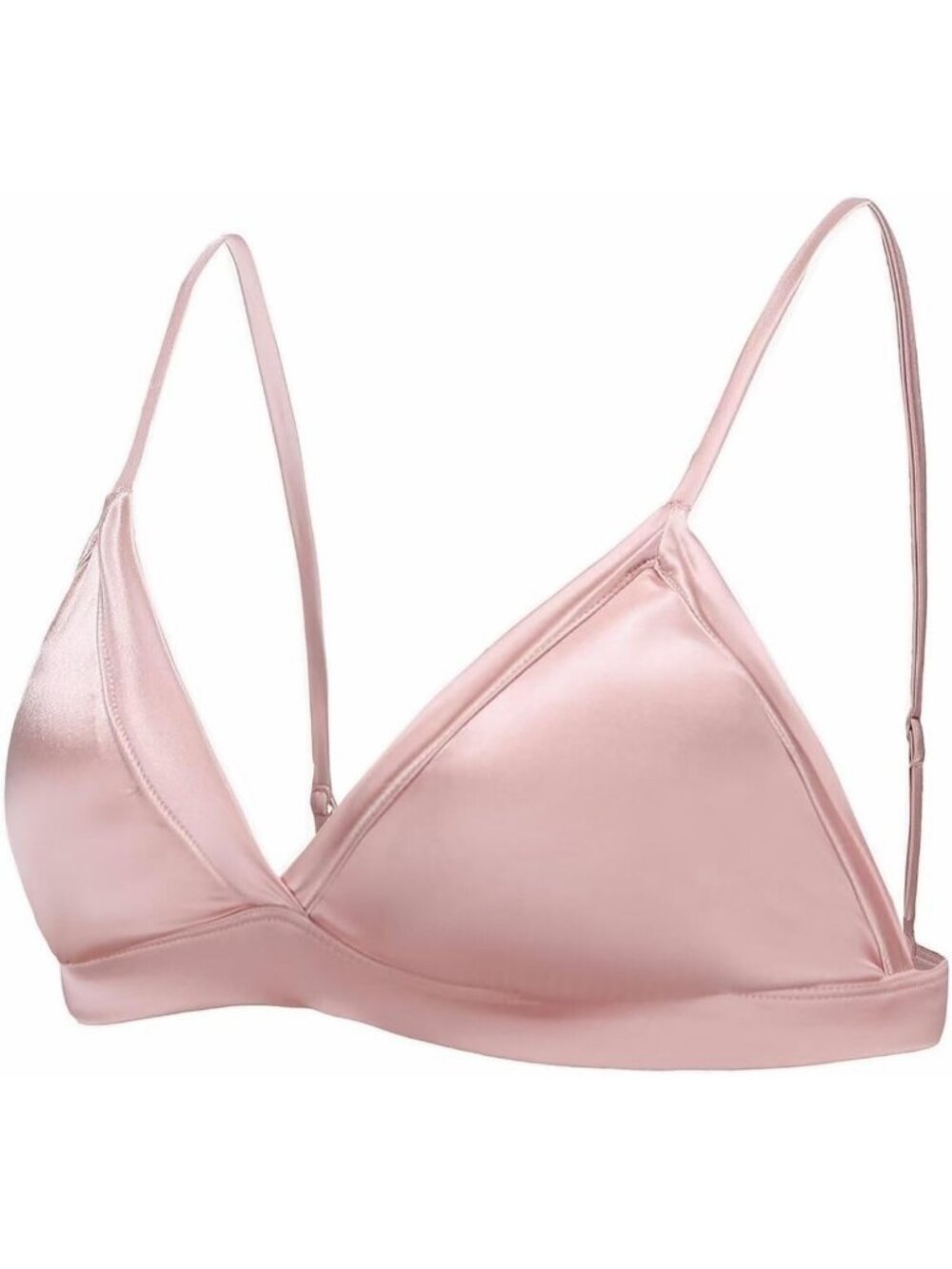 Wireless Silk Satin T-Shirt Bra | Padded Deep V Bralette for Comfort & Style